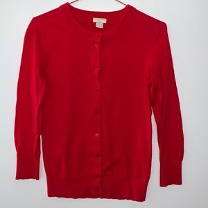 J. Crew Factory Red Cardigan Sweater